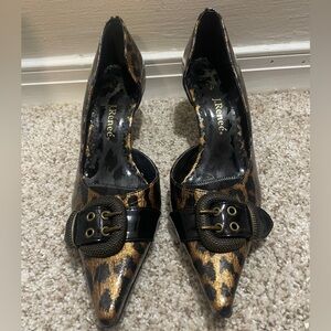 J.Renee Black and Brown Leopard Heels